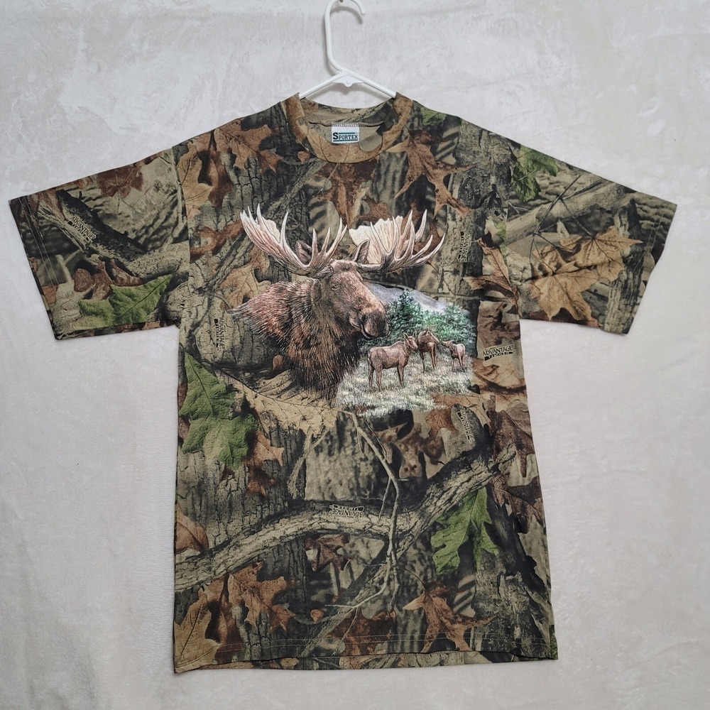 Advantage Timber Men's Camo T Shirt Size M Medium Short Sleeve Casual Sportex